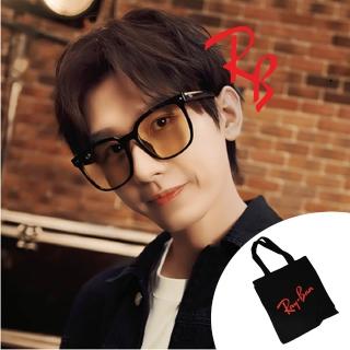 【RayBan 雷朋】亞洲版 時尚大鏡面太陽眼鏡 RB4401D 601/85 黑框抗UV夜視鏡片 公司貨(贈RAY BAN托特包)