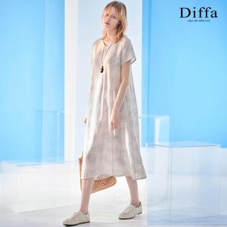 【Diffa】短袖貼袋連身洋裝-女