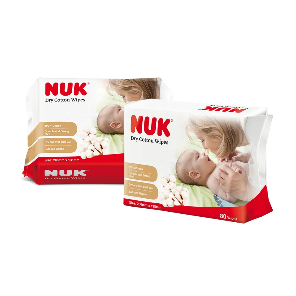 【NUK 官方直營】嬰兒乾濕兩用紙巾80抽x8入組(momo限定)