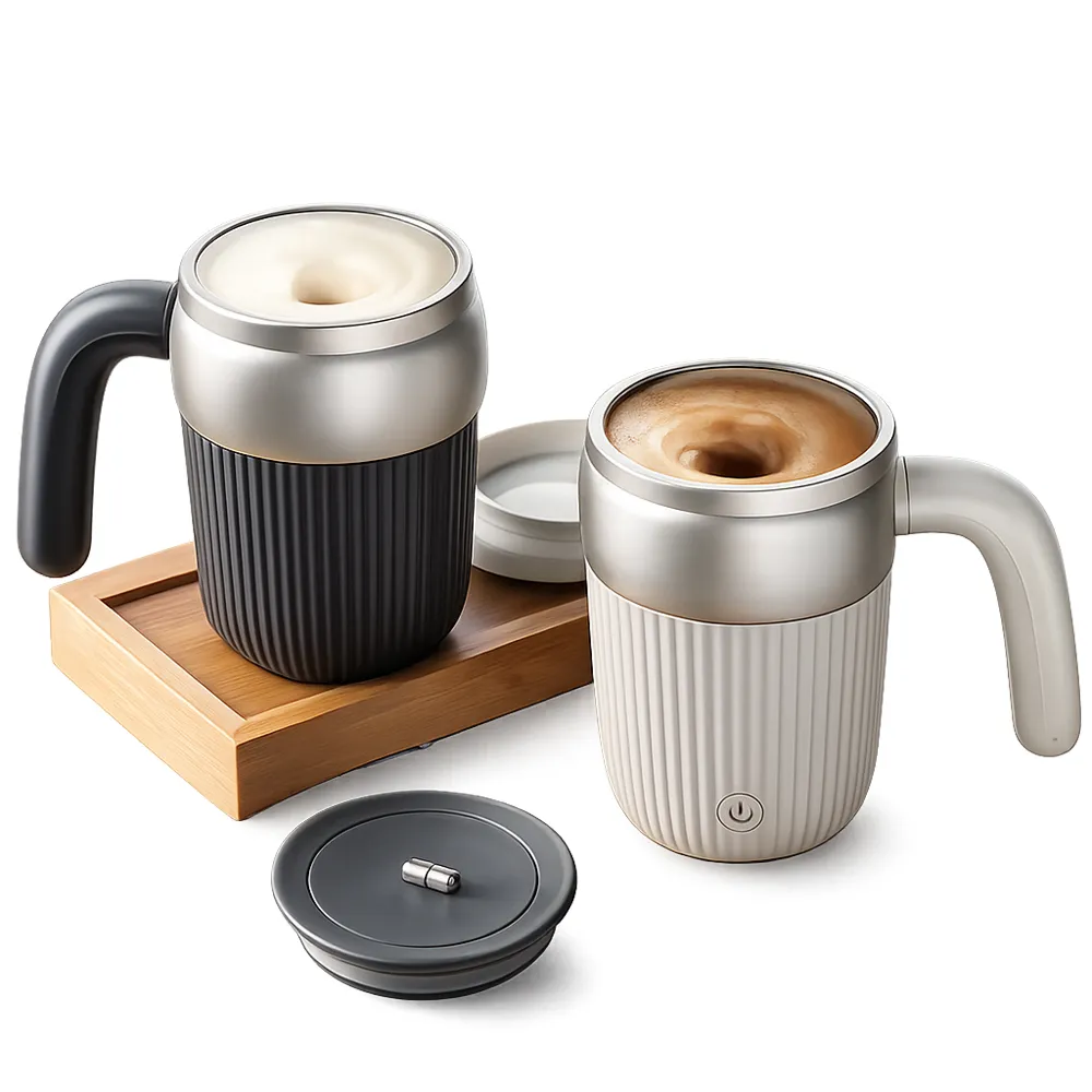 【TAI LI 太力】2入組芯漾磁力攪拌杯450ml 咖啡杯 電動攪拌杯 蛋白粉 奶茶 USB充電搖搖杯 攪拌杯