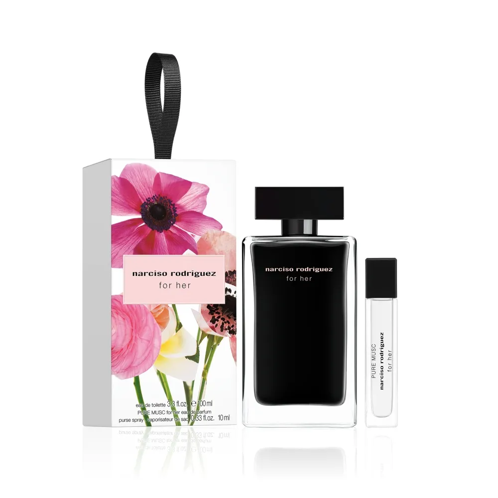 【NARCISO RODRIGUEZ】官方直營 for her 同名淡香水禮盒(同名淡香水100ml+純粹淡香精10ml)