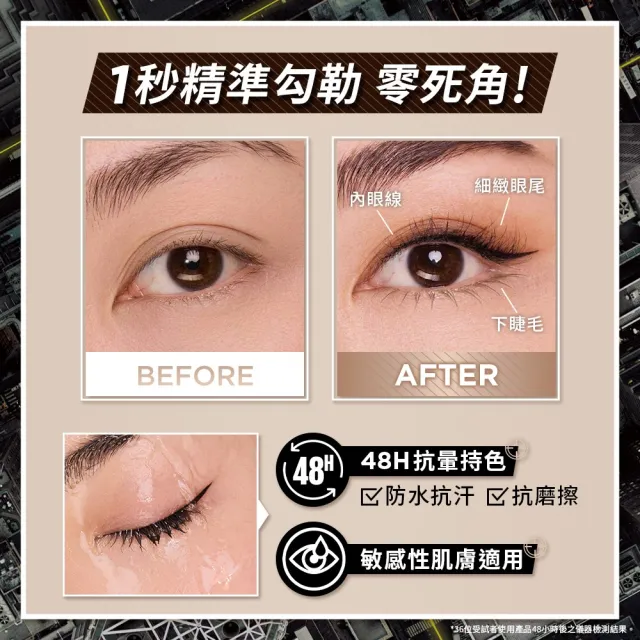 【MAYBELLINE 媚比琳】神角度超穩控激細眼線液_2入組 (眼線筆)