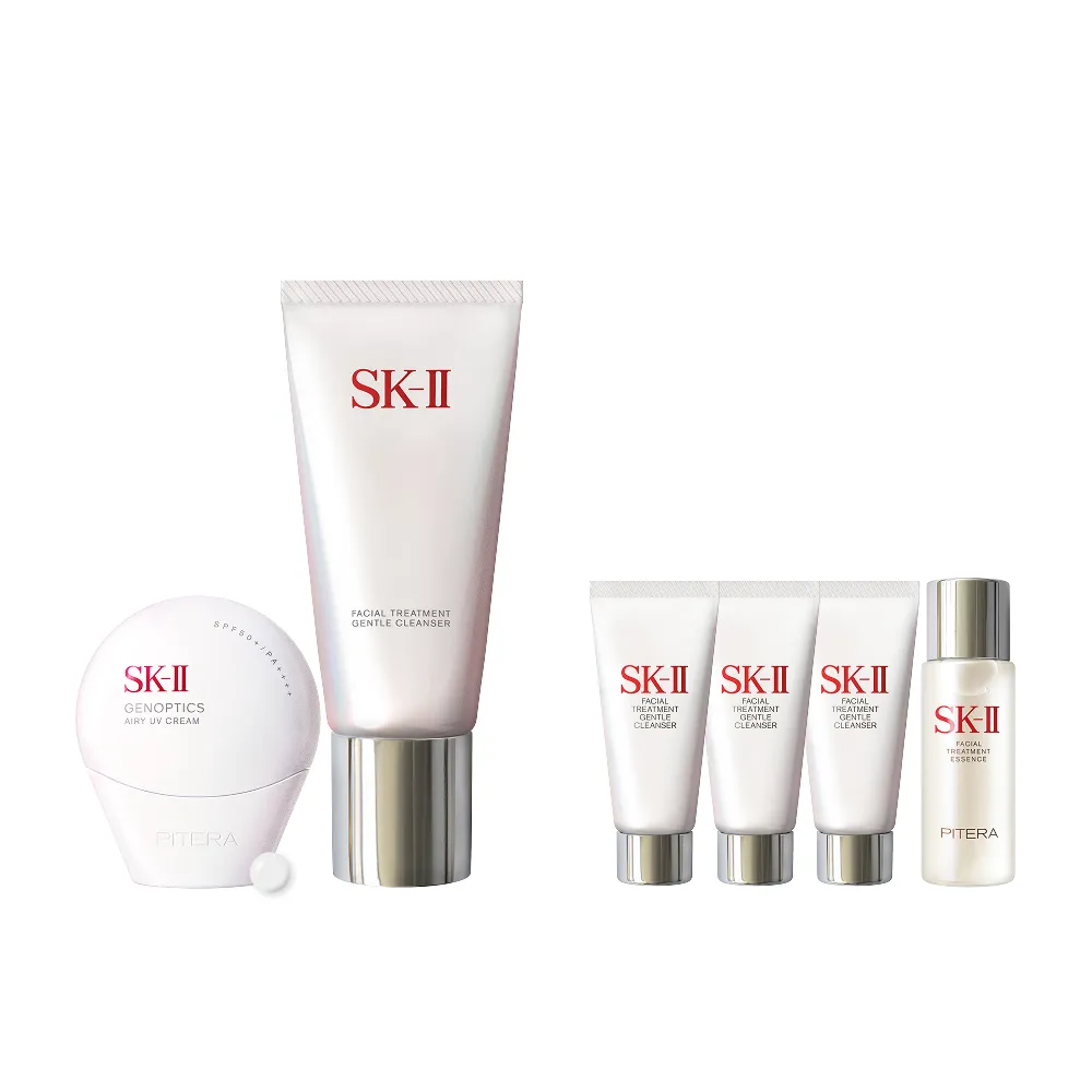 【SK-II】官方直營 防曬霜30g+潔面乳120g(五合一/防曬小白球/透明/新客入手/超品日)