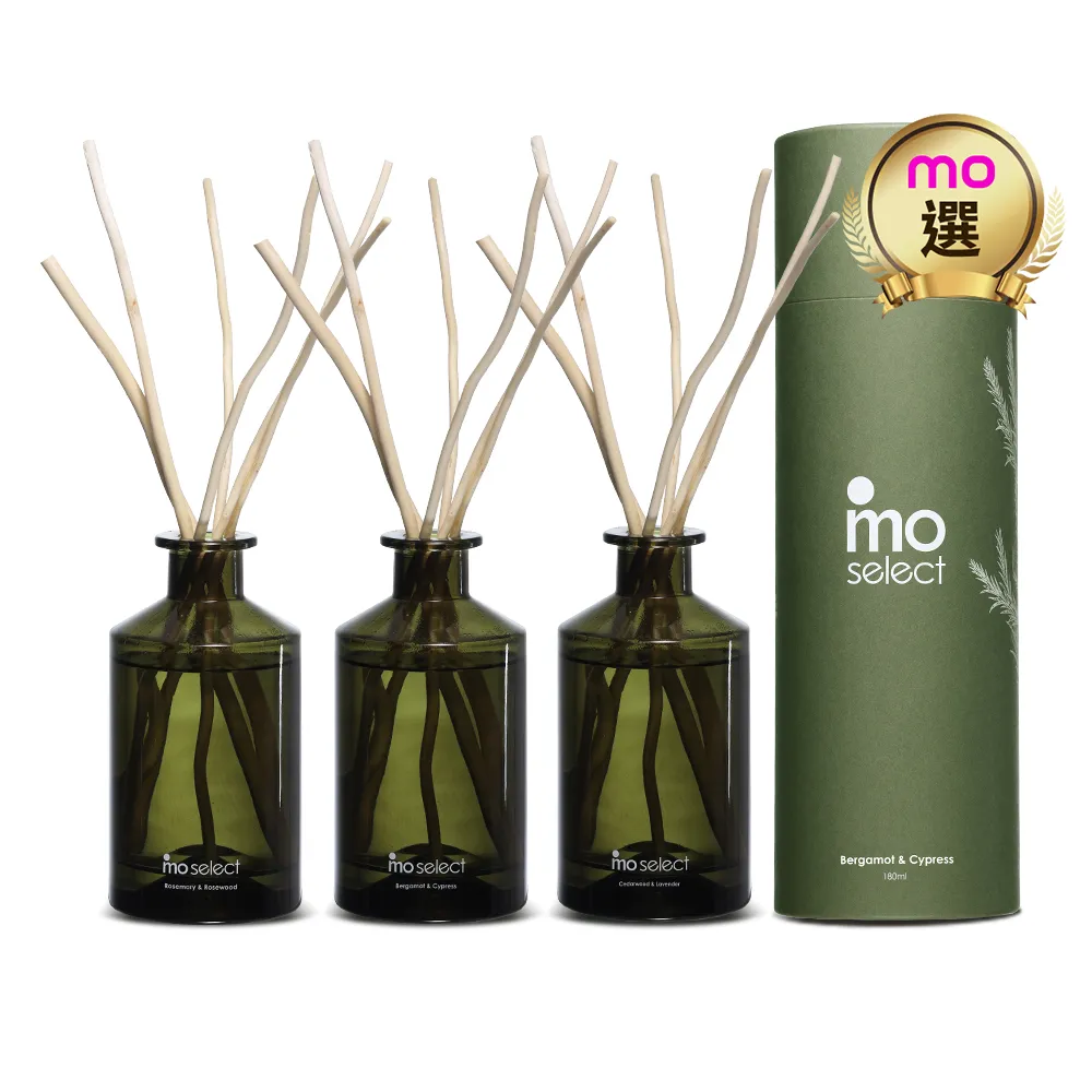 【mo select】植萃精油天然柳枝擴香禮盒3入超值組(mo選/香氛/居家香氛/精油擴香/精美禮物)