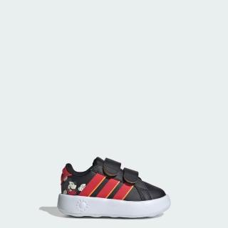 【adidas 愛迪達】Grand Court Mickey CF I 小童 休閒鞋 流行 黑紅 迪士尼(KI9186)
