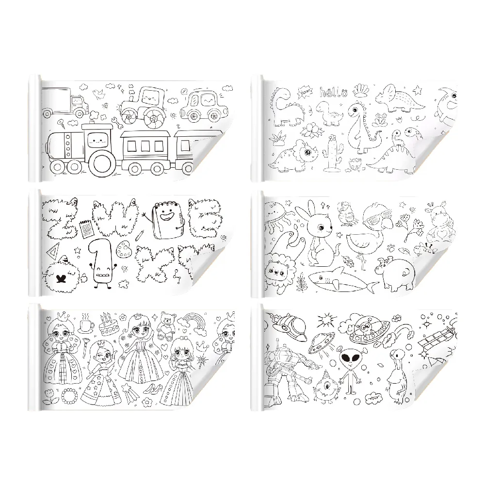 【Finger Pop 指選好物】兒童塗鴉畫卷2入-300CM(買一送一/美術繪紙/塗鴉紙/塗色本/塗鴉畫卷/畫畫紙)