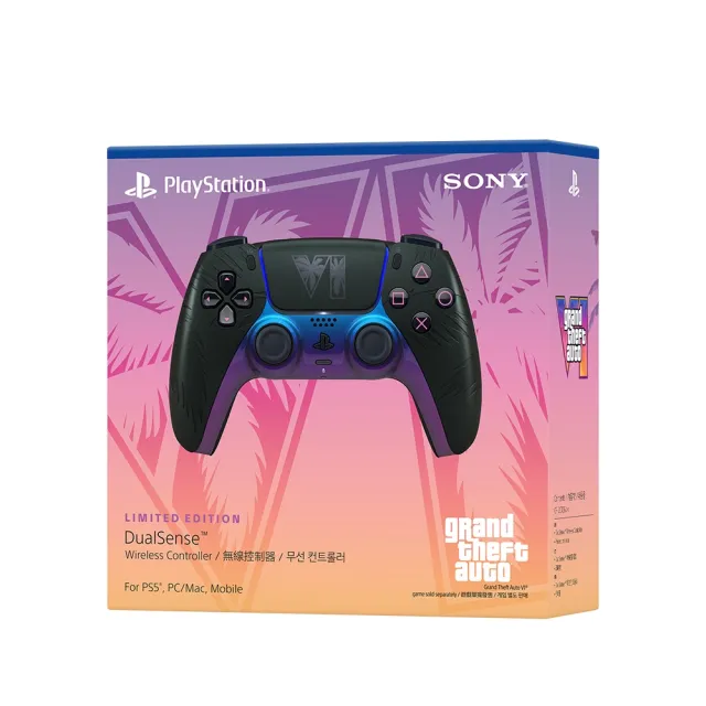 【SONY 索尼】PS5 DualSense 原廠無線控制器(《Grand Theft Auto VI》黑色限量版)