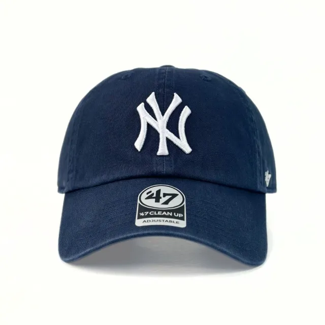 【47brand】CLEAN UP 紐約洋基鴨舌帽 經典MLB男女棒球帽 水洗款金屬環扣老帽 軟頂剌繡大標NY彎帽