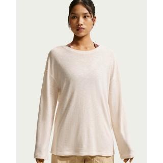 【NIKE 耐吉】長袖上衣 女 AS W NK SHEER SLUB JERSEY LS T 運動 休閒 寬鬆 柔軟 白 (IV4999102)