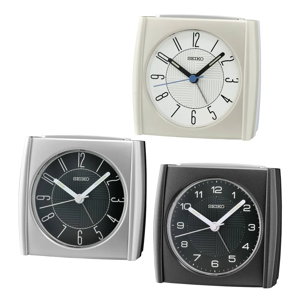 【SEIKO 精工】貪睡夜光 嗶嗶鬧鈴 鬧鐘時鐘 QHE205J.QHE205S.QHE205W(清楚大數字 滑動式靜音指針)