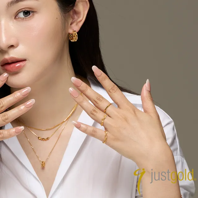 【Just Gold 鎮金店】璨金冠 可調式 黃金戒指(網路限定)