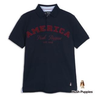 【Hush Puppies】男裝 POLO衫 立體毛巾繡英文POLO衫 (丈青 / 64101102)