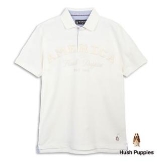 【Hush Puppies】男裝 POLO衫 立體毛巾繡英文POLO衫 (白色 / 64101102)