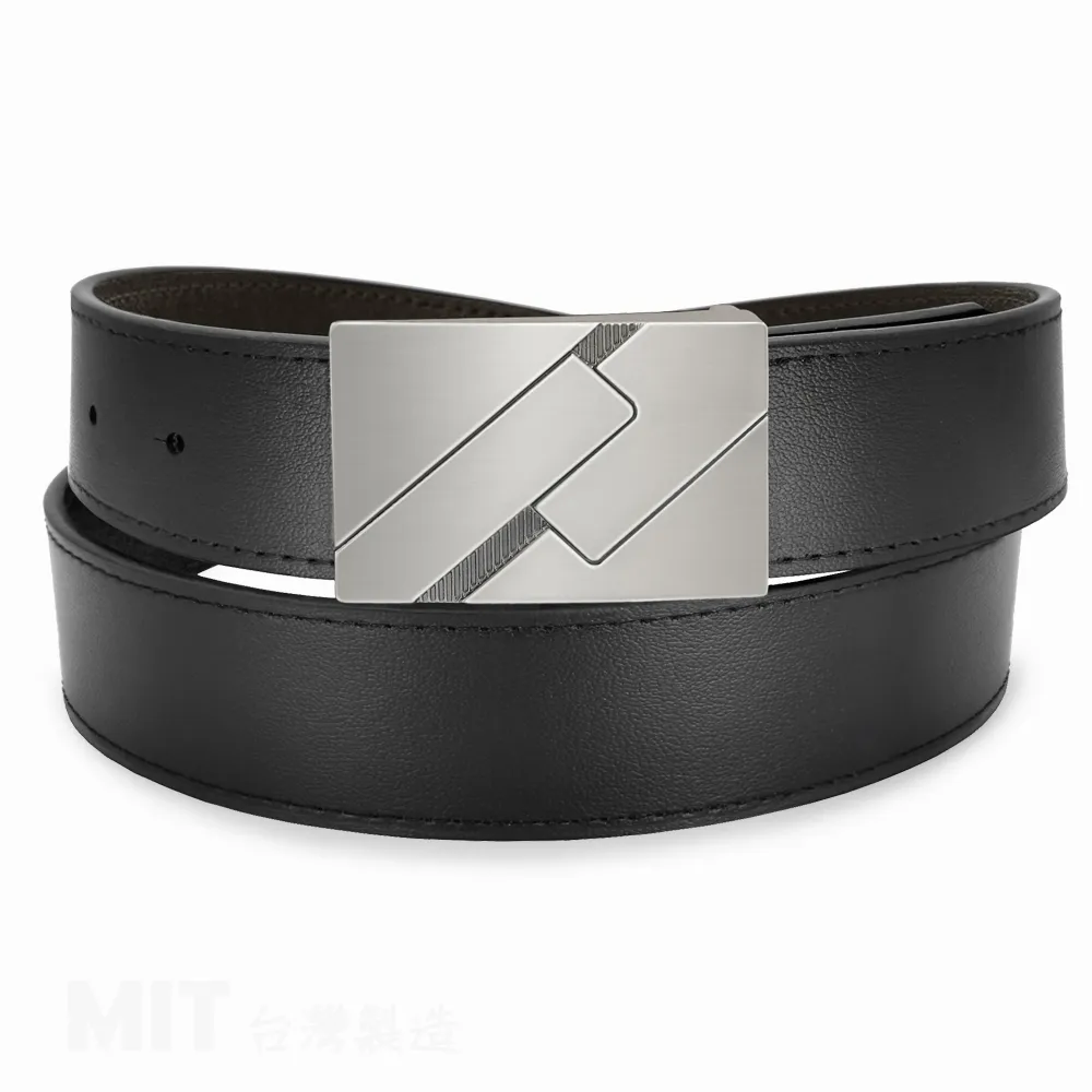 【CH-BELT 銓丞皮帶】新潮時尚 男士紳士扣皮帶 男皮帶休閒腰帶(黑)
