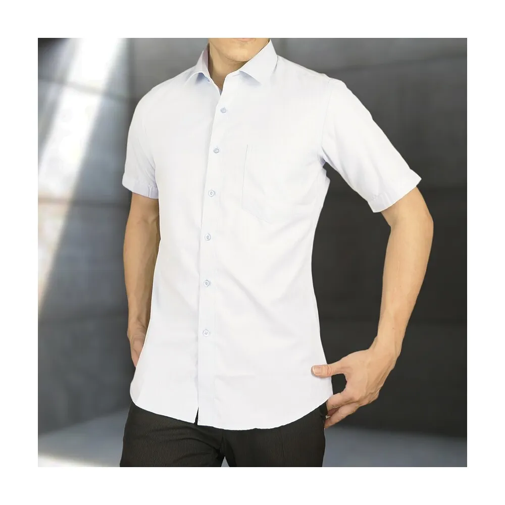 【WEISHTON】韓版修身抗皺襯衫-短袖 白襯衫 藍襯衫 男襯衫 白襯衫 商務 口