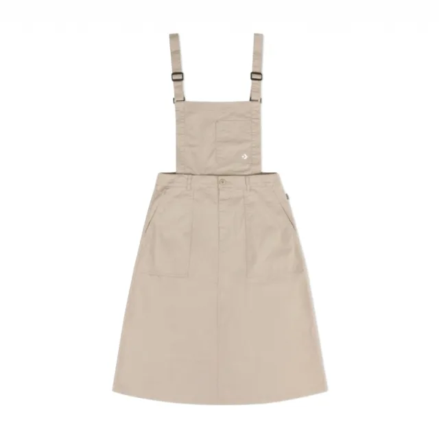 【CONVERSE】Ripstop Bib Dress 吊帶裙 女款 卡其色 工裝 休閒 長裙 WCH677-X9V