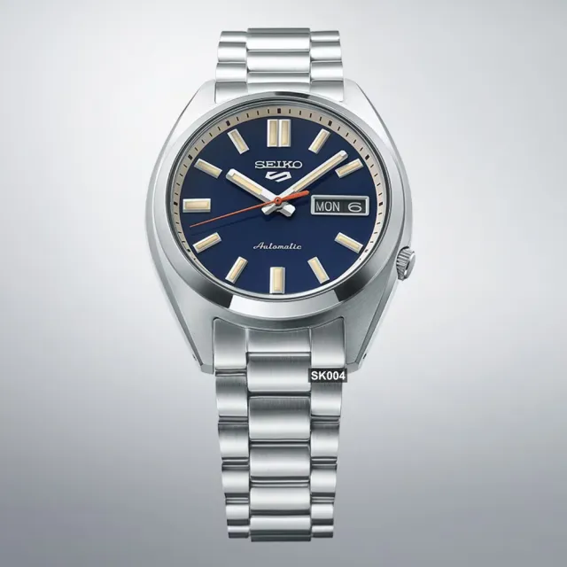 【SEIKO 精工】5 SPORTS系列 SNXS懷舊機械錶37.4㎜藍面款 SK004(SRPK87K1/4R36-15M0B)