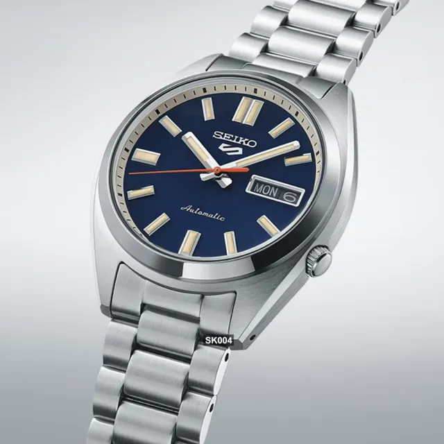 【SEIKO 精工】5 SPORTS系列 SNXS懷舊機械錶37.4㎜藍面款 SK004(SRPK87K1/4R36-15M0B)