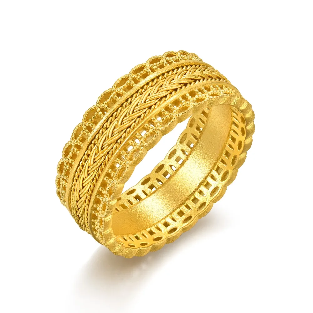 【點睛品】花絲編織 黃金戒指_計價黃金(港圍9號)