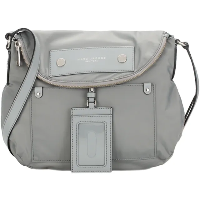 【MARC JACOBS】灰色尼龍布大款斜背包