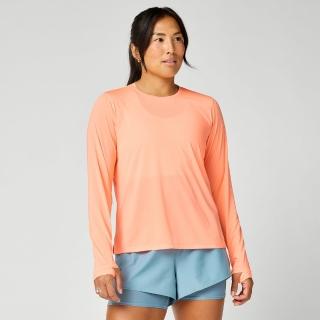 【BROOKS】女長袖上衣 Dash 女奔跑長袖上衣 電光蜜桃 (221785856)