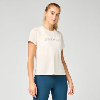 【BROOKS】女短袖上衣 Dash 女奔跑反光短袖上衣 骨瓷白/反光色 (221818258)