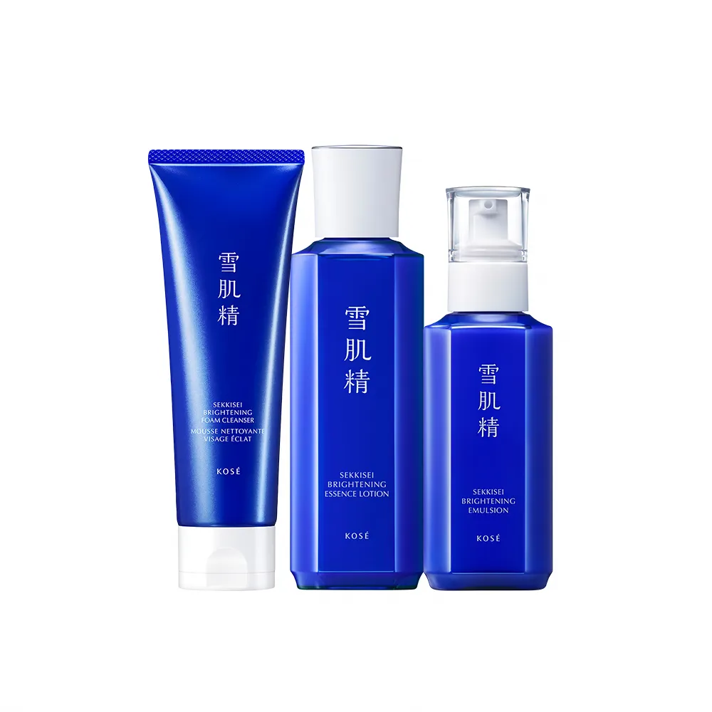 【KOSE 高絲】雪肌精 澄白明星新客組(洗顏霜130g+澄白露200mL+澄白乳140mL)