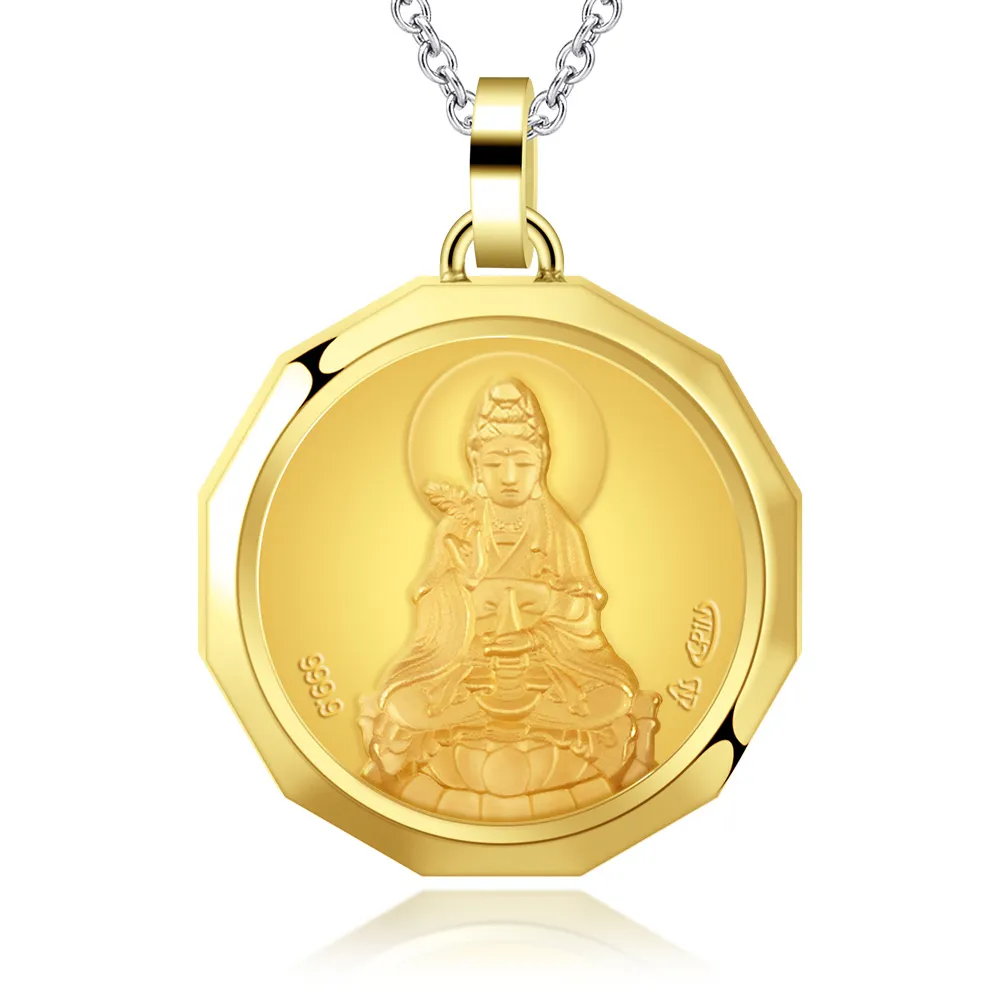 【KATROY】黃金項鍊．新年禮物．金箔(觀世音菩薩)