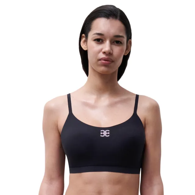 【Chantelle 仙黛爾】Soft Stretch.無痕 A-G罩杯 涼感 無鋼圈 輕運動女內衣 黑鑽.11D2_E67(超透氣觸感)