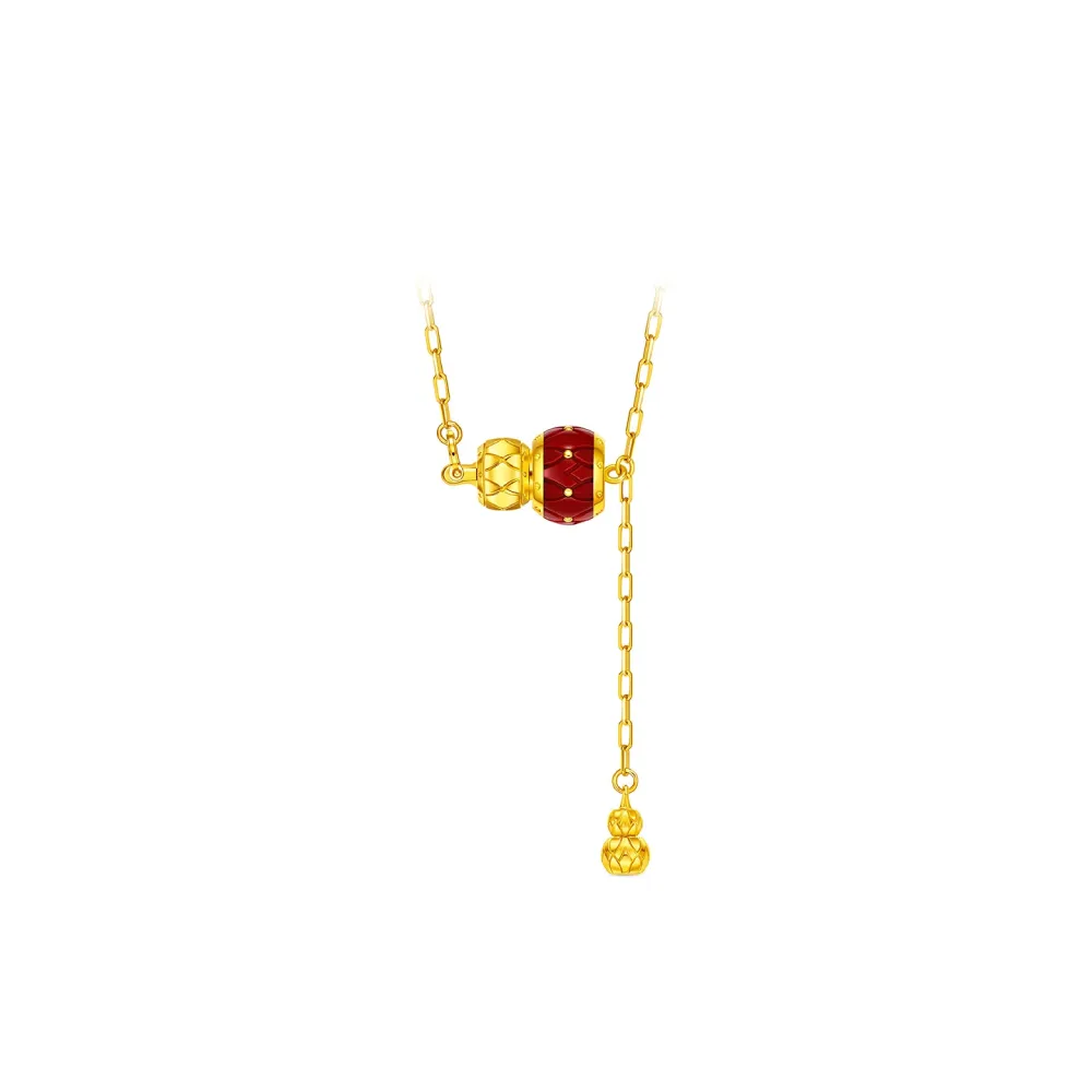 【周大福】傳頌系列 鼓元素可轉動葫蘆 黃金項鍊(8月超級新品)