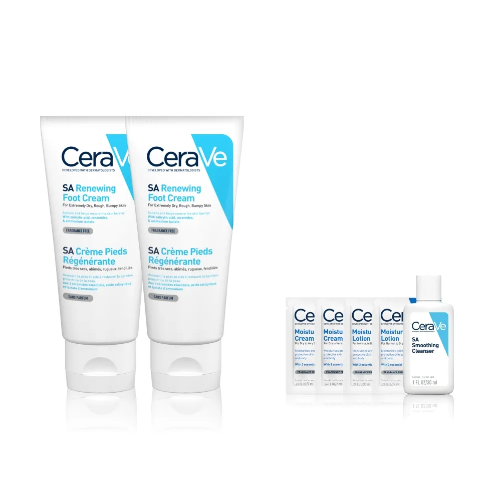 【CeraVe 適樂膚】煥膚修護雙入組★B3水楊酸煥膚修護美體霜 88ml_A(足部專用)