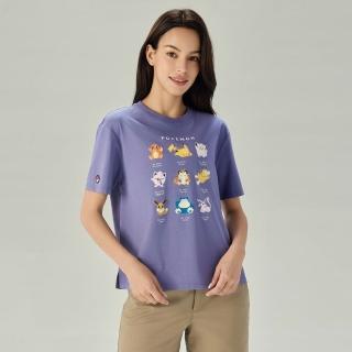 【GIORDANO 佐丹奴】女裝寶可夢印花短袖T恤 Pokemon系列(46 復古絨紫)