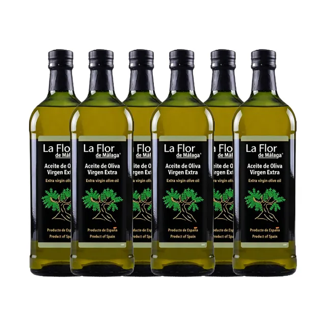 【慕雅利華】馬拉加特級初榨冷壓橄欖油1000ml X 6瓶(可生飲/酸價0.26%)