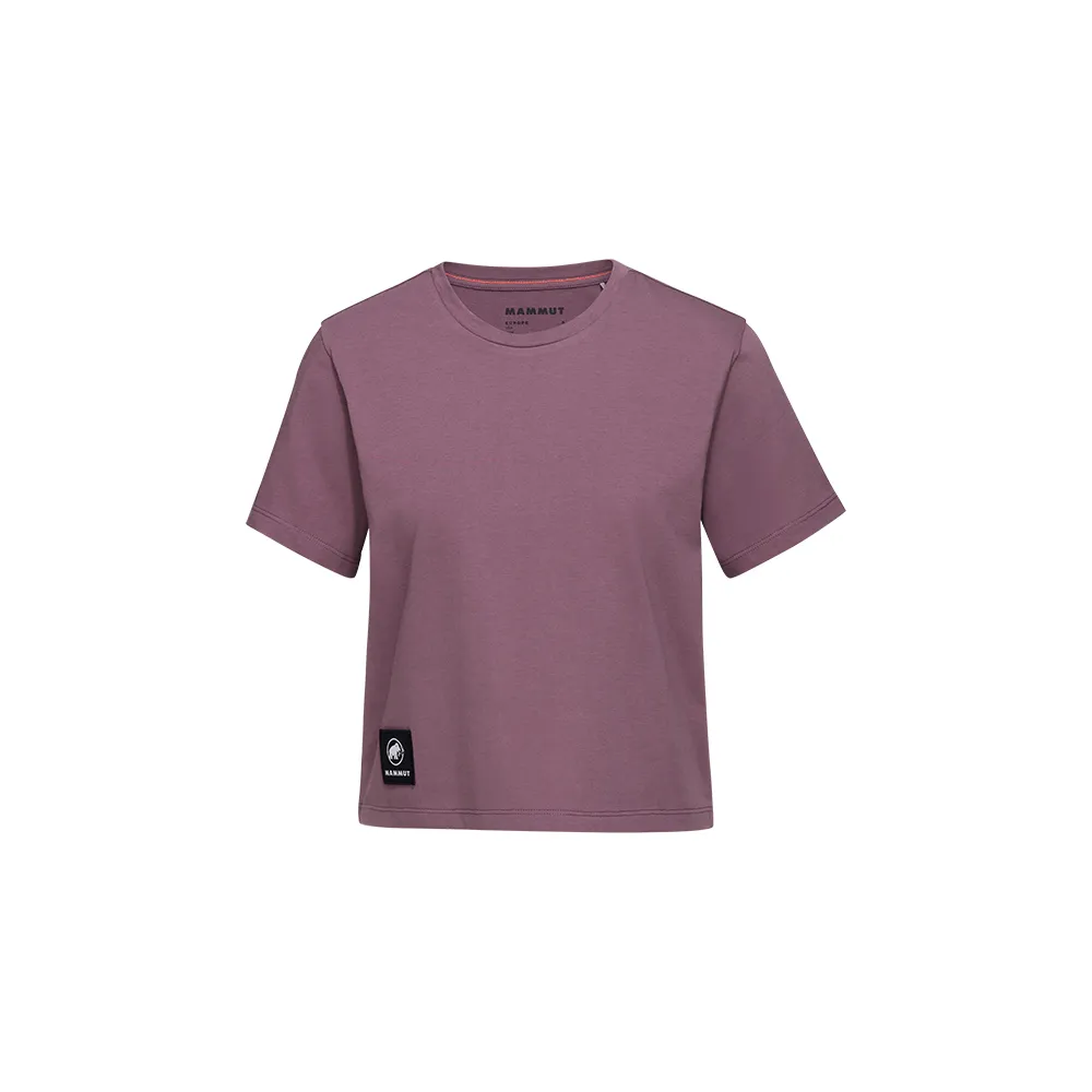 【Mammut 長毛象官方直營】Massone T-Shirt Cropped Patch 有機棉短版短袖T恤 波動紫 女款 #1017-05180