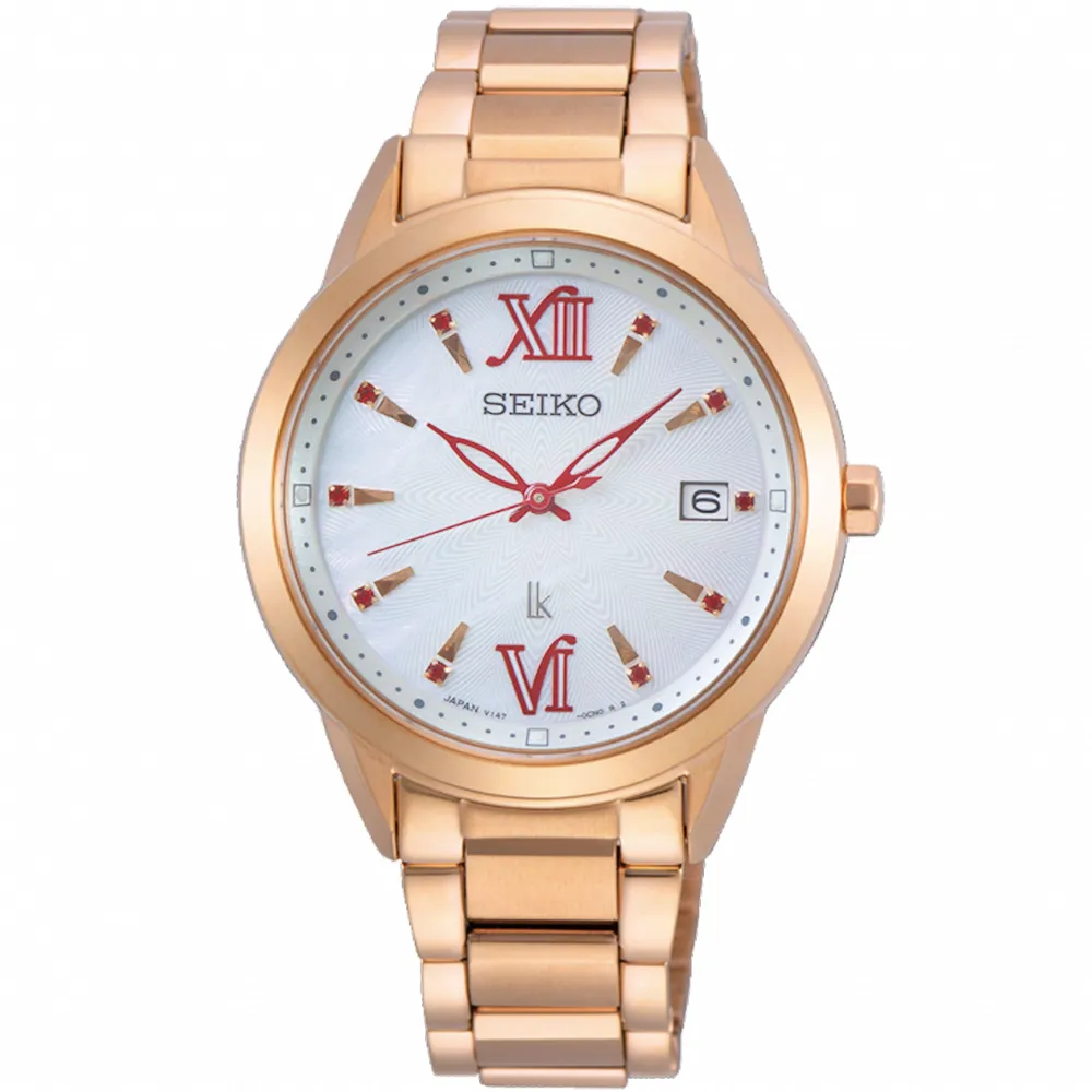 【SEIKO 精工】LUKIA 限量羅馬晶鑽太陽能手錶-33.9mm 情人節 送禮(V147-0CL0K/SUT392J1)