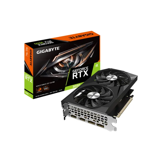 【GIGABYTE 技嘉】GeForce RTX™ 3050 WINDFORCE OC V2 8G顯示卡(GV-N3050WF2OCV2-8GD)