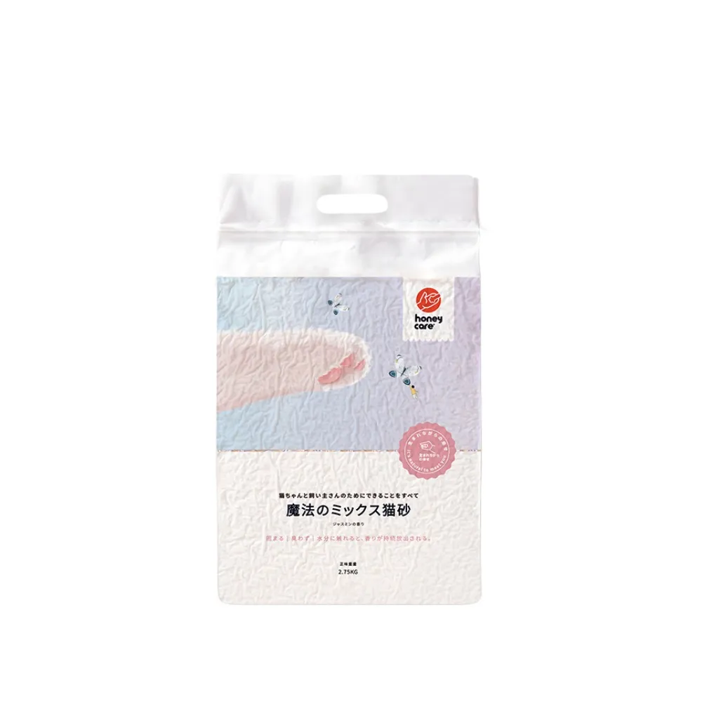 【Honey care】吸水釋香魔法貓砂2.75kg(凝結力佳/除臭力佳/混合砂/豆腐砂/沸石砂)