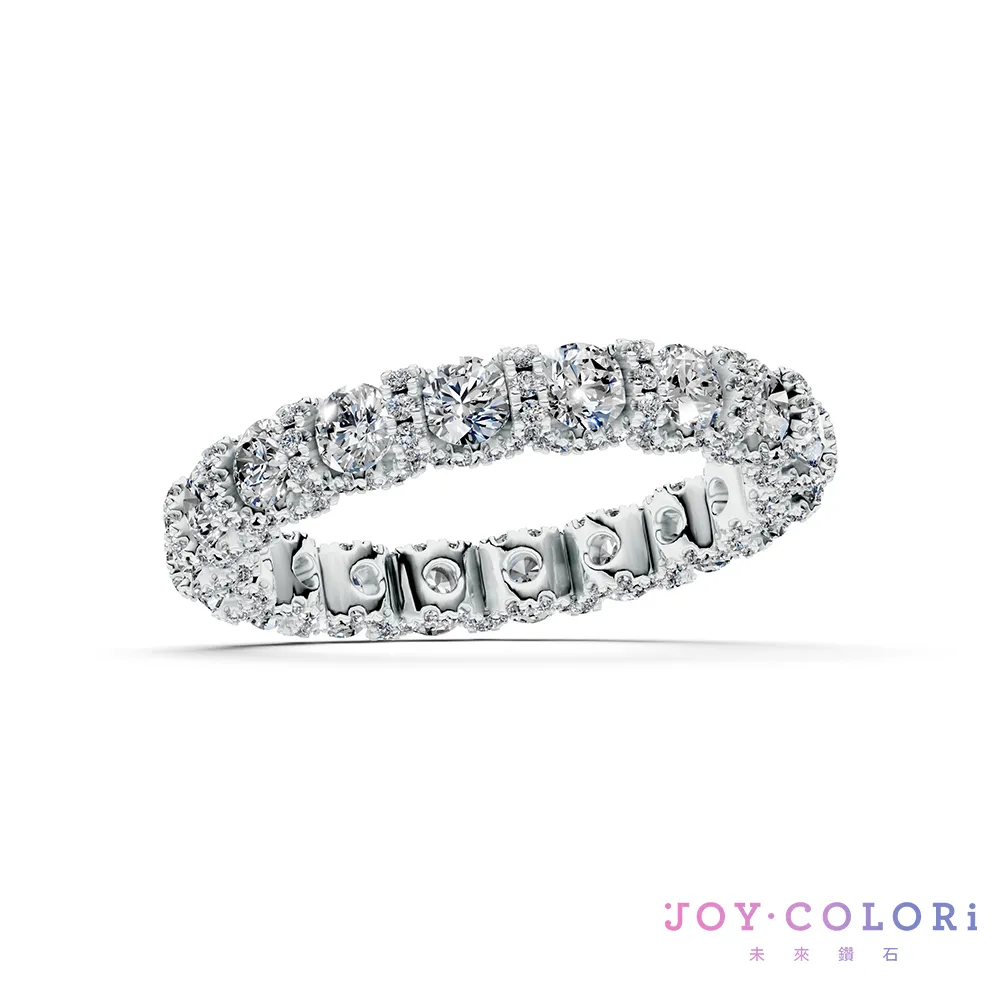 【JOY COLORi 未來鑽石】14K金 環繞圓鑽線戒(培育鑽石 Eternity 永恆系列 RWJ346LG)