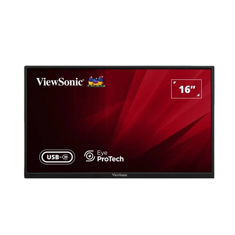 【ViewSonic 優派】2入組★VA1650 16型 USB-C 輕薄可攜式螢幕(IPS/3.5mm耳機孔/內建可折疊支架/7ms)