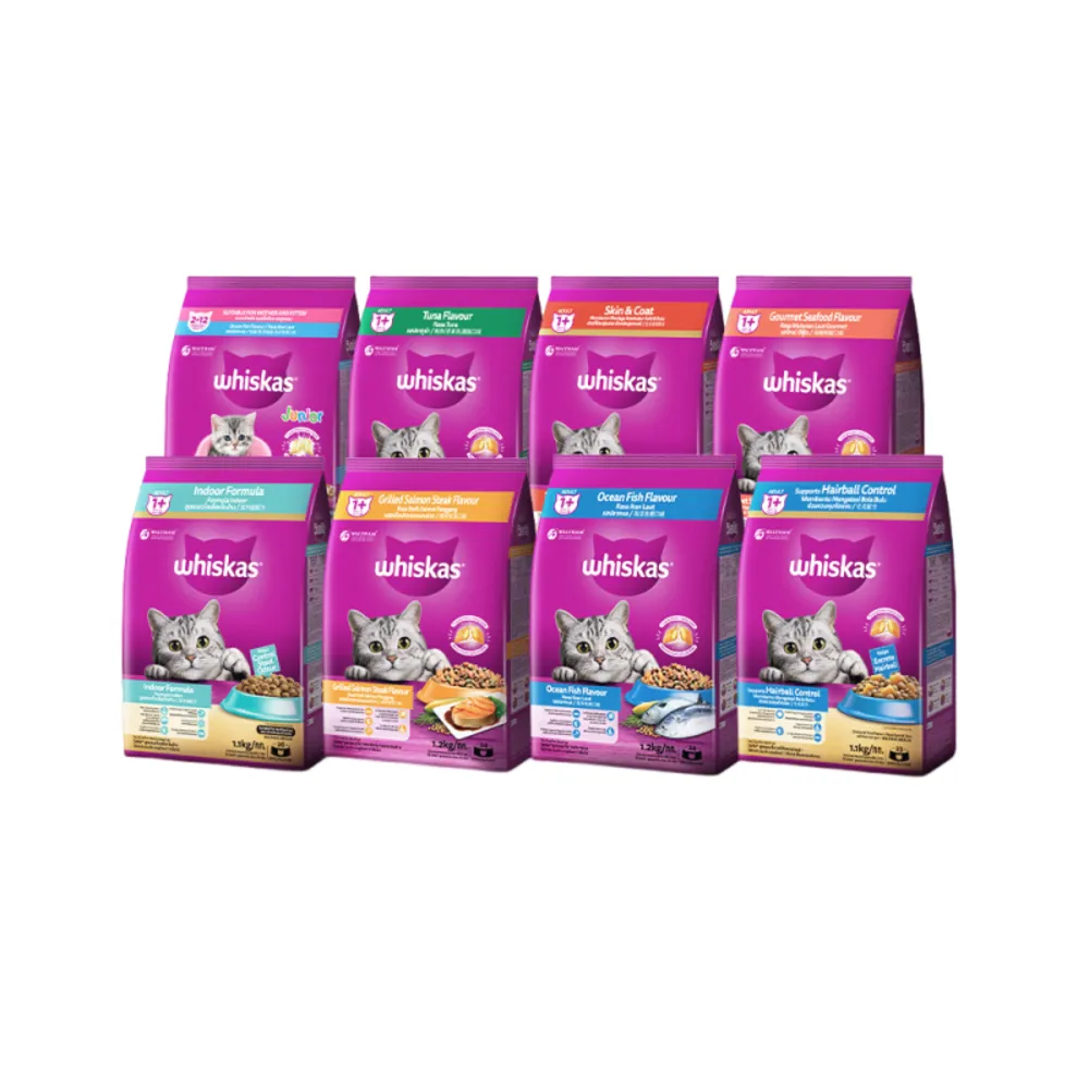 【Whiskas 偉嘉】貓乾糧 1.1kg/1.2kg 寵物/貓飼料/貓食