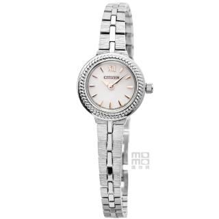 【CITIZEN 星辰】ECO-DRIVE光動能石英鋼帶女錶-白 / EG2981-57A