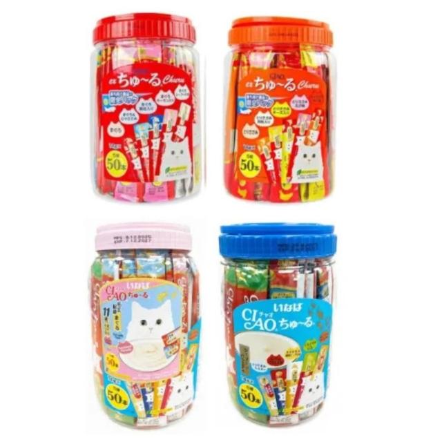 【CIAO】啾嚕肉泥綜合桶14g*50入*2組(貓肉泥/貓零食/寵物肉泥)