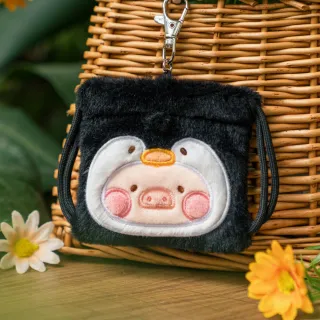 【YENDAR 研達】罐頭豬LuLu動物派對2-迷你絨毛束口耳機包吊飾盲盒[6入/中盒](輕鬆收納)