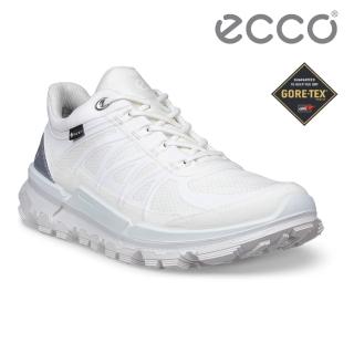 【ecco】Biom 2.2 TRL W 蹤跡健步休閒織物防水運動鞋 女鞋(白色/銀色 84244361983)