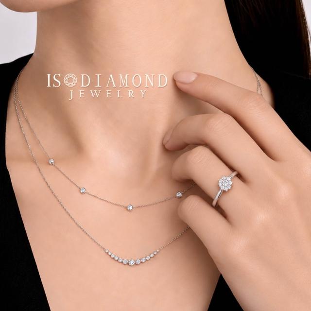 【IS DIAMOND】雙11優惠 買一送一! 50分 極美D色 滿鑽鑽石項鍊/手鍊/耳環 馬蹄 十字(培育鑽石) 送珍珠手鍊