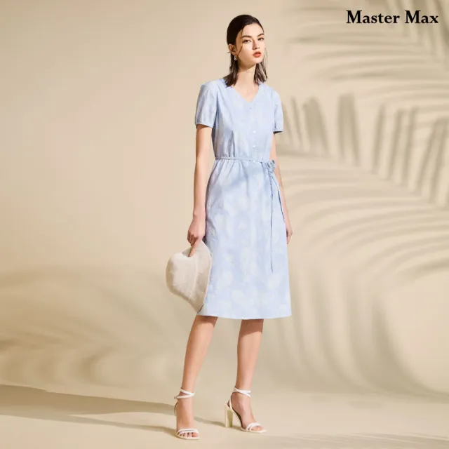【Master Max】v領開釦短袖印花長洋(8611005)