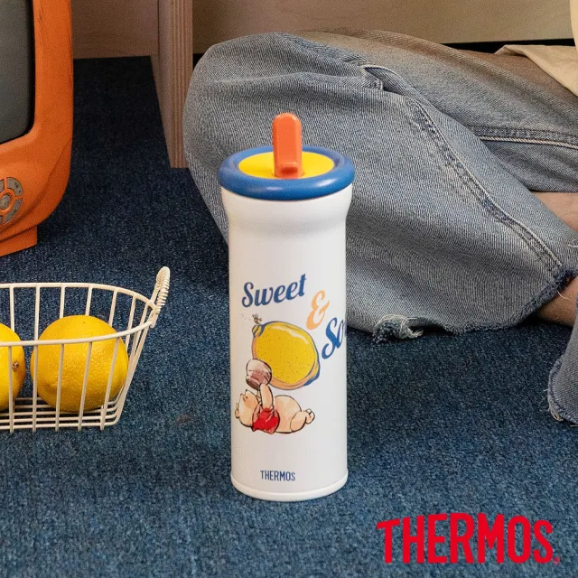【THERMOS 膳魔師】小熊維尼100週年不鏽鋼真空吸管瓶470ml(FKB-470WP-HDLM)
