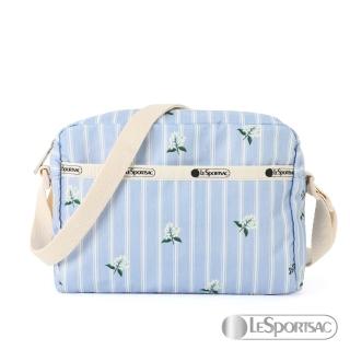 【Lesportsac】側背隨身包(藍調花語)