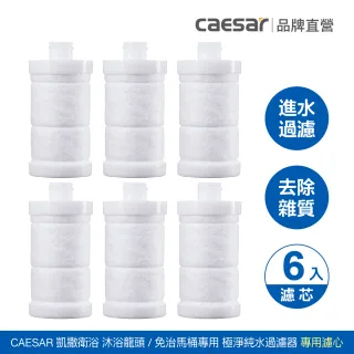 【CAESAR 凱撒衛浴】沐浴龍頭 / 免治馬桶專用 極淨純水過濾器濾芯 6 入組( PP過濾綿＋亞硫酸鈣除氯)
