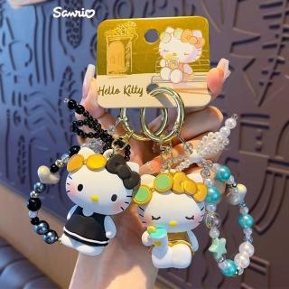 【SANRIO 三麗鷗】凱蒂貓悠閒假期系列立體可愛鑰匙扣鑰匙圈(手繩扣掛件)